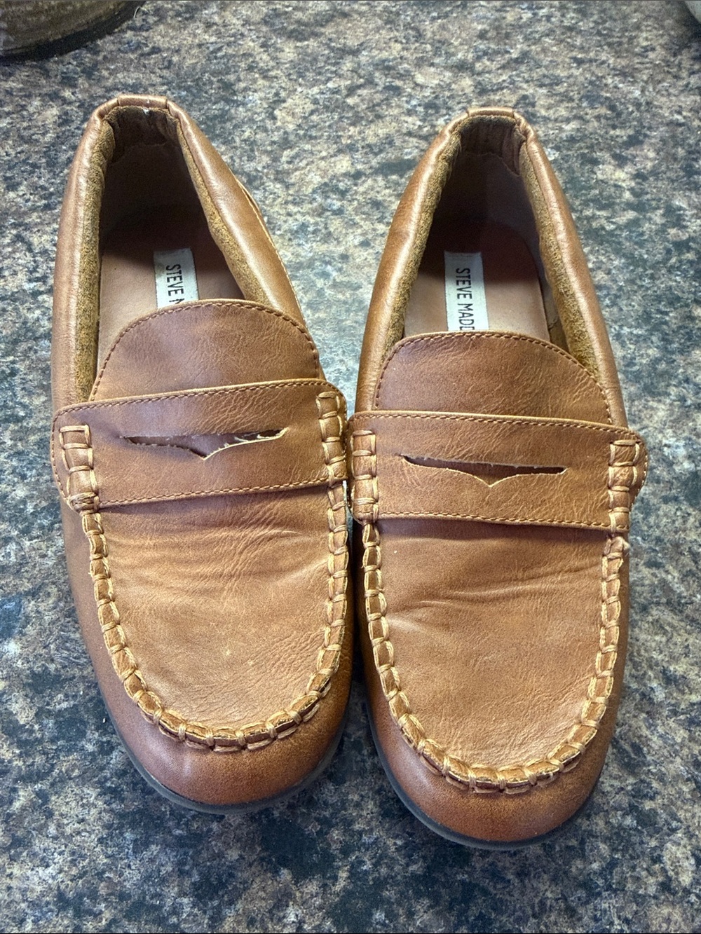 Steve Madden Tan Leather Penny Loafers